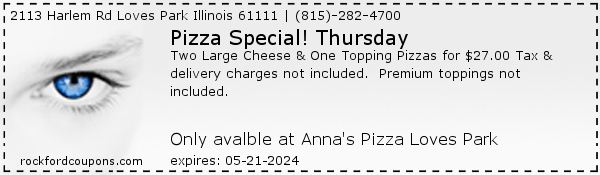 Pizza Special! Thursday