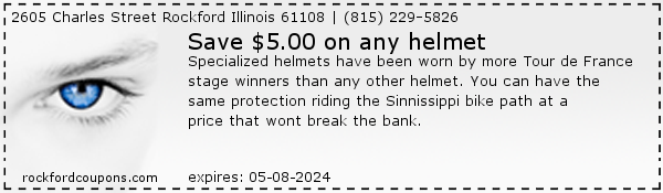 Save $5.00 on any helmet