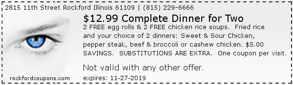 $12.99 Complete Dinner for Two