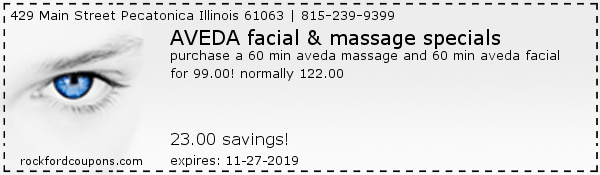 AVEDA facial & massage specials